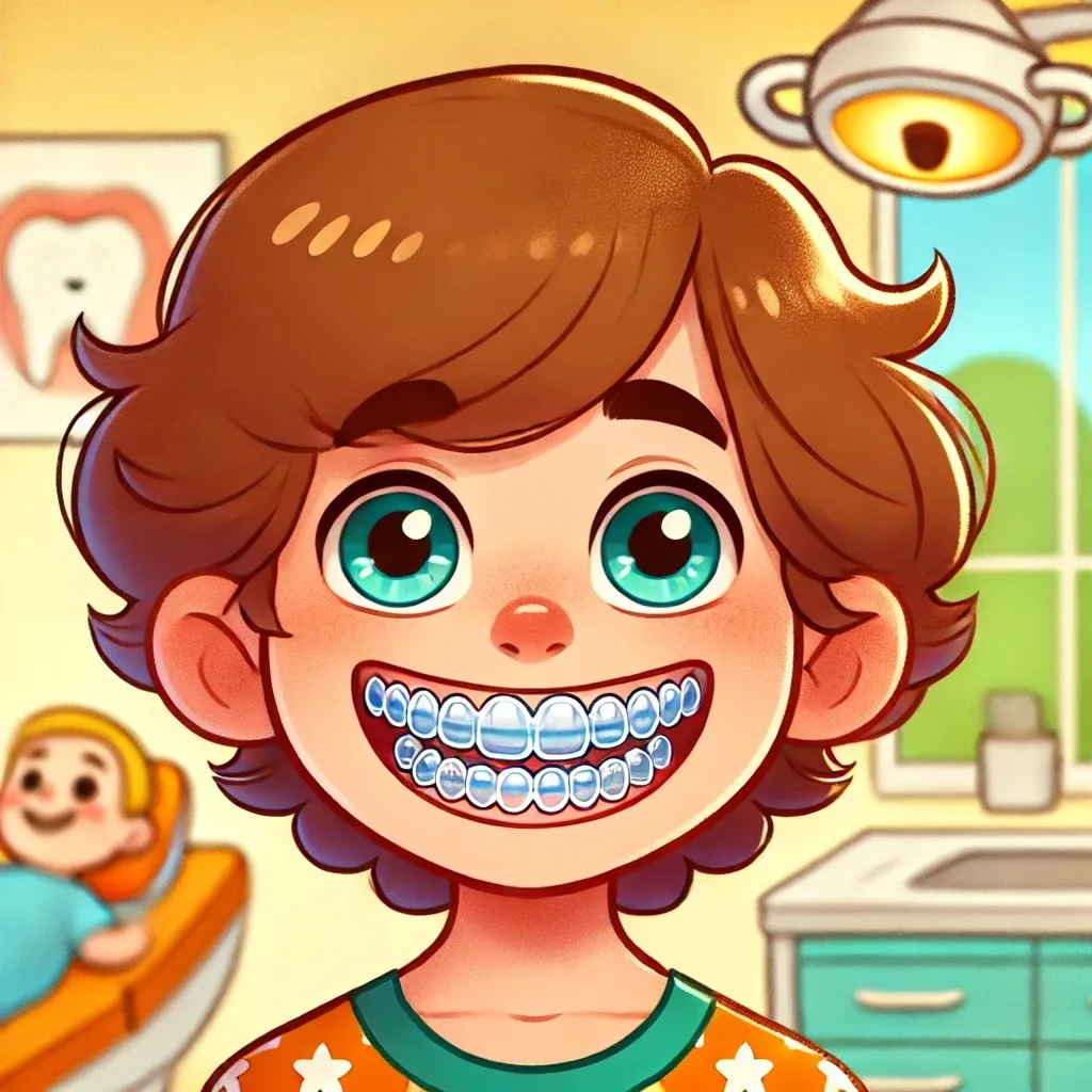 kid with clear aligners